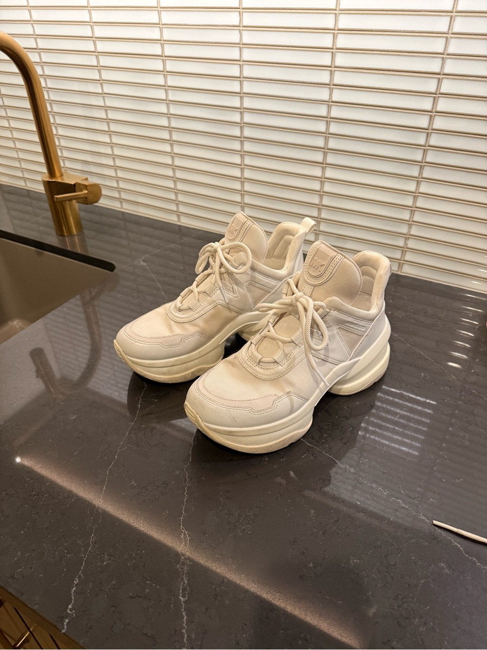 Michael Kors Off-White Chunky Lace-Up Women's Sneakers